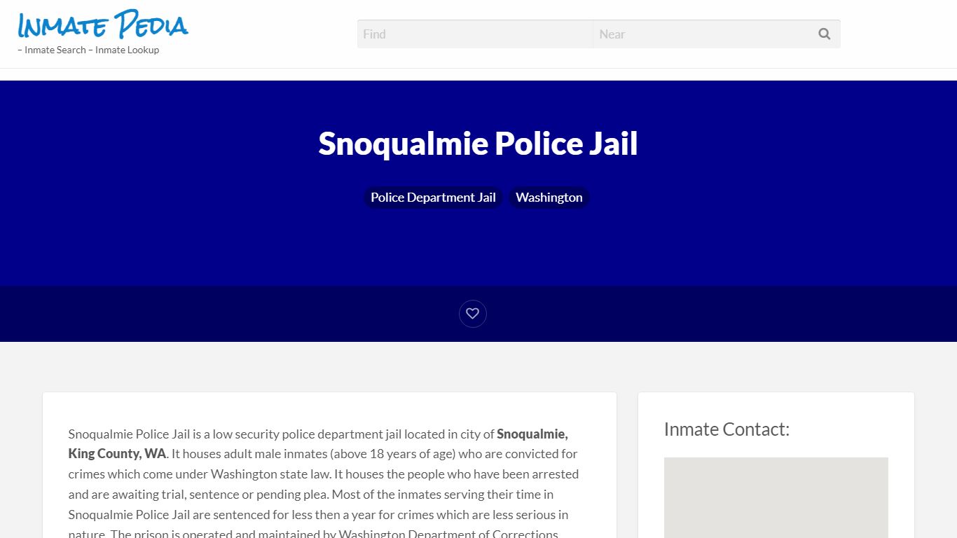 Snoqualmie Police Jail – Inmate Pedia – Inmate Search ...